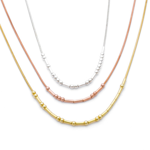 Custom Morse Code Necklace for Women, Minimalist Gold Filled Dainty Beaded Jewelry, Personalized Code and Gold Necklace Gift