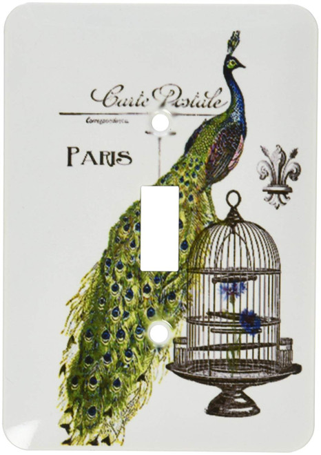3dRose lsp_178821_1 Paris Peacock on Bird Cage Light Switch Cover