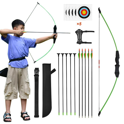 Bow and Arrow for Kids, Archery Set for Beginner, Youth Archery Bow Sets with Quiver and Arrow Target, Bow and Arrow for Adults for Backyard Archery Target Practice and Recreation (Green) Bow and Arrow for Kids, Archery Set for Beginner, Youth Archery Bow Sets with Quiver and Arrow Target, Bow and Arrow for Adults for Backyard Archery Target Practice and Recreation (Green)