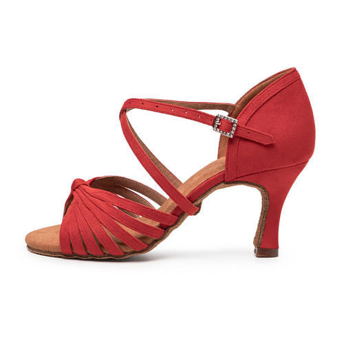 Latin Dance Shoes for Women Ballroom Dance Shoes for Party,3.2" Heel,Red,5US