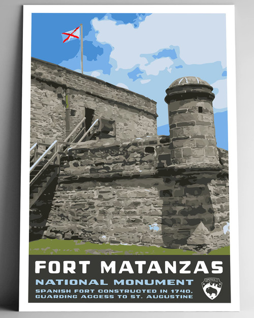 Fort Matanzas National Monument Vintage-Style Travel Poster - 8x10-12x18-18x24-24x36 / 4x6 Postcard WPA Style Art Print Florida USA St. Augustine (18x24 Inch Poster) Fort Matanzas National Monument Vintage-Style Travel Poster - 8x10-12x18-18x24-24x36 / 4x6 Postcard WPA Style Art Print Florida USA St. Augustine (18x24 Inch Poster)