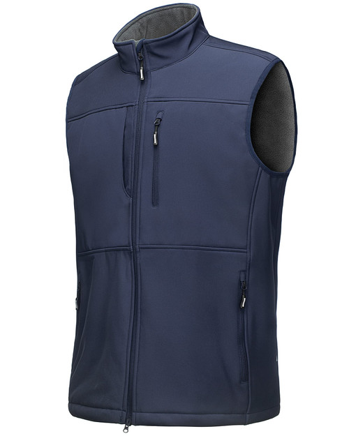 Men's Running Vest Outerwear, Lightweight Windproof Fleece-Lined Softshell Sleeveless Jacket for Golf