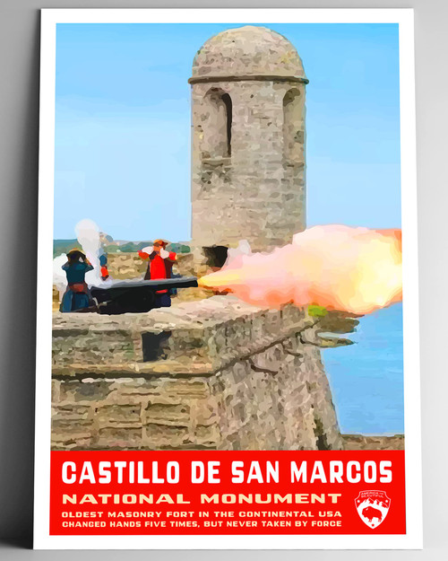 Castillo de San Marcos National Monument Vintage-Style Travel Poster - 8x10-12x18-18x24-24x36 / 4x6 Postcard WPA Style Art Print Florida USA St. Augustine Fort Marion (18x24 Inch Poster) Castillo de San Marcos National Monument Vintage-Style Travel Poster - 8x10-12x18-18x24-24x36 / 4x6 Postcard WPA Style Art Print Florida USA St. Augustine Fort Marion (18x24 Inch Poster)