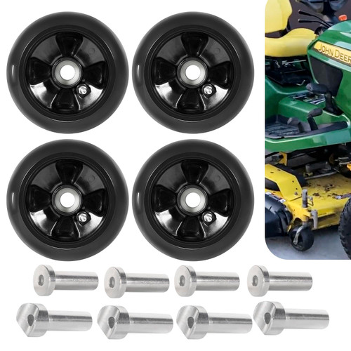 AM125172 Deck Wheel Kit 4PCS, Compatible with John Deere 48" 54" 60" 72" Deck Lawn Mower