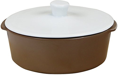 Eurita by Reston Lloyd Flame Safe Dutch Oven with Lid, 4.5-Cup, White/Mocha