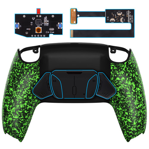 Textured Green Programable RISE4 Remap Kit for PS5 Controller BDM 010 & BDM 020, Upgrade Board & Redesigned Back Shell & 4 Back Buttons for PS5 Controller - Controller NOT Included