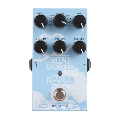 Reverb Guitar Pedal with 9 Reverb Effects Digital Guitar Effect Pedal Digital Modeling Reverberation Effector for Guitar Bass-MINI-UNIVERSE