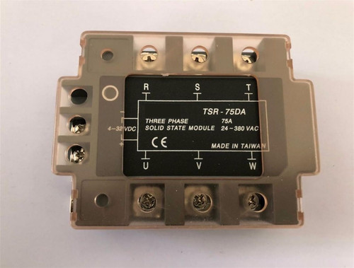 TSR-75DA 25A 40A 75A 100A Three-Phase SSR Input 4-32V DC Load 24-380V AC Single Phase AC Solid State Relay 1Pcs (Size : 25A)