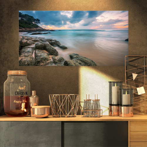 PT10837-32-16 Gloomy Tropical Sunset Beach-Extra Large Seascape Art Canvas-32X16, 32 x 16 in PT10837-32-16 Gloomy Tropical Sunset Beach-Extra Large Seascape Art Canvas-32X16, 32 x 16 in