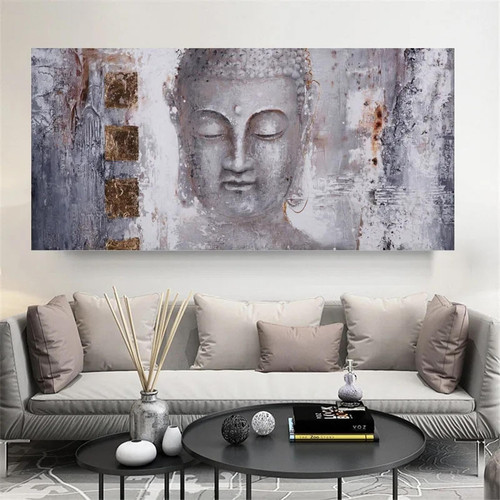 Framed Canvas Wall Art Decor Posters Canvas Art Buddha Paintings Wall Pictures For Living Room Large Size Decorative 55x165cm(22x65in) Noframe