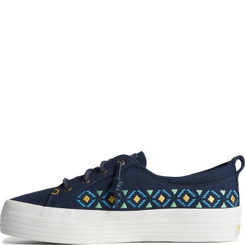 Women's Crest Vibe Platform Sneaker, NAVY, 7