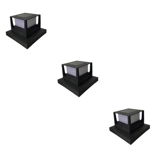 3pcs Solar Post Lamp Led Light Fixture Exterior Post Lantern Exterior Solar Lights Floor Lamp Decor Column Lamp for Decor Pillar Lamp Led Lanterns Abs Fence Light Outdoor