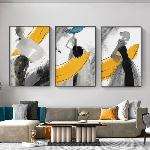 Abstract Woman Decorative Paintings Nordic Figure Posters Canvas Prints Wall Art Modern Pictures for Living Room Home Decor 50x70cmx3 No Frame