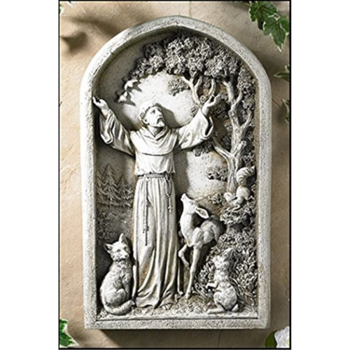 Saint St Francis Patron of Animals Peace Tree Figurine Patio Garden Home Statue