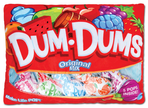 Dum Dums Pops Package 17.5" x 13.75" Pillow Set with Mini Lollipop Candy Pillows Dum Dums Pops Package 17.5" x 13.75" Pillow Set with Mini Lollipop Candy Pillows