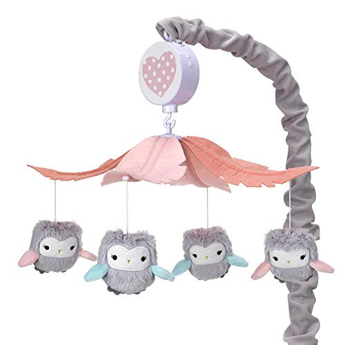 Lambs & Ivy Sweet Owl Dreams Gray/Pink Musical Baby Crib Mobile Soother Toy Lambs & Ivy Sweet Owl Dreams Gray/Pink Musical Baby Crib Mobile Soother Toy