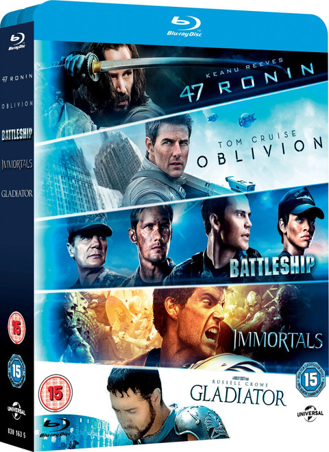 Oblivion / Battleship / Immortals / Gladiator / 47 Ronin [Blu-ray] [2010] [Region Free]