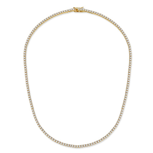 2mm Tennis Necklace, 18K Yellow Gold Plated 2.0mm Round Cubic Zirconia Classic Tennis Necklace For Women (20 Inch) 2mm Tennis Necklace, 18K Yellow Gold Plated 2.0mm Round Cubic Zirconia Classic Tennis Necklace For Women (20 Inch)