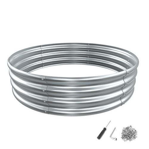 4x4x1 Ft Round Raised Garden Bed, Galvanized Planter Raised Beds, Large Metal Raised Garden Beds Outdoor for Vegetables, Flowers, Herbs, and Fruits 4x4x1 Ft Round Raised Garden Bed, Galvanized Planter Raised Beds, Large Metal Raised Garden Beds Outdoor for Vegetables, Flowers, Herbs, and Fruits
