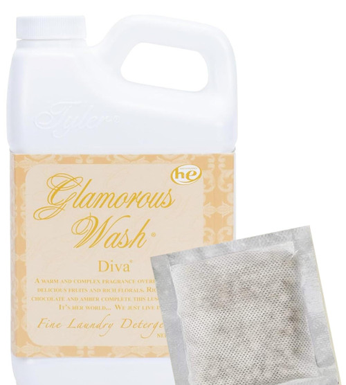 Candle Company Glam Wash Laundry Detergent, Diva 64 Fl Oz/with Glamorous Sachet Single Pouch