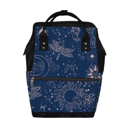 Diaper Bag Mummy Backpack Boho Style Moon Sun Astrology Multifunction Baby Nappy Bag Large Capacity Nursing Bags Waterproof Travel Backpack