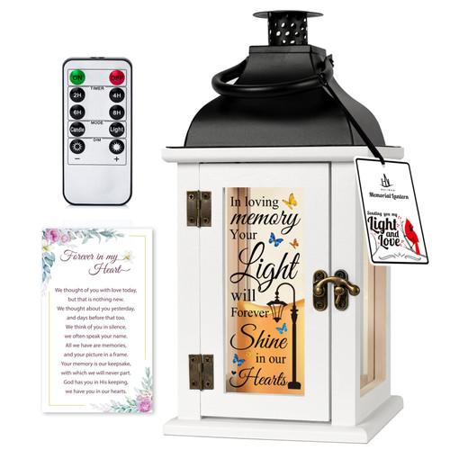 Memorial Lantern - Bereavement Sympathy Gifts for Loss of Loved One Memorial Gifts for Loss of Mother Loss of Father Remembrance Gifts Thoughtful Funeral Gifts with LED Candle and Remote Memorial Lantern - Bereavement Sympathy Gifts for Loss of Loved One Memorial Gifts for Loss of Mother Loss of Father Remembrance Gifts Thoughtful Funeral Gifts with LED Candle and Remote