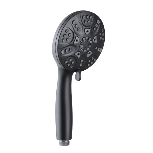 HS6700-62 5" Round Thin 6-Function Adjustable Spray Hand Shower, Matte Black