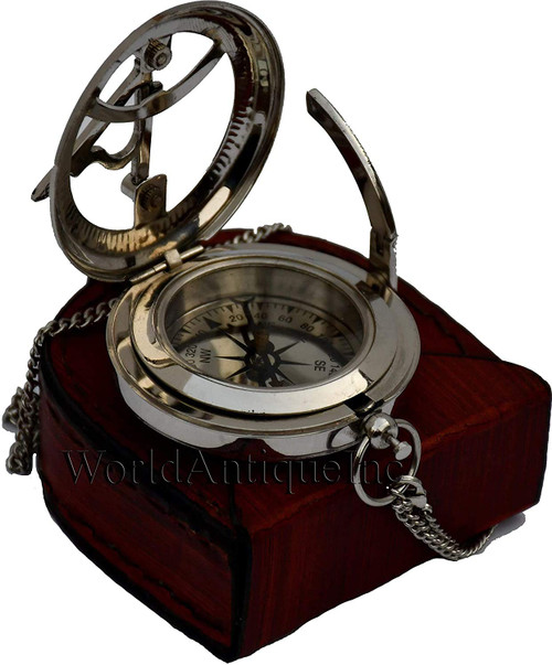 Compass, Engraved Compass, Custom Compass, Wedding Gift, Christmas, Baptism, Graduation, boy Scouts, Sundial, Nautical, Anniversary, Fathers Day (Silver Finish Only Compass)