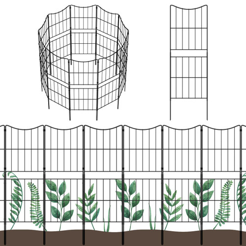 Decorative Garden Fence Fencing 10 Pack, 37.5in (H) x 10ft (L) Rustproof Metal Wire Panel Border Animal Barrier for Dog, Flower Edging for Yard Landscape Patio Outdoor Decor, Arc Decorative Garden Fence Fencing 10 Pack, 37.5in (H) x 10ft (L) Rustproof Metal Wire Panel Border Animal Barrier for Dog, Flower Edging for Yard Landscape Patio Outdoor Decor, Arc