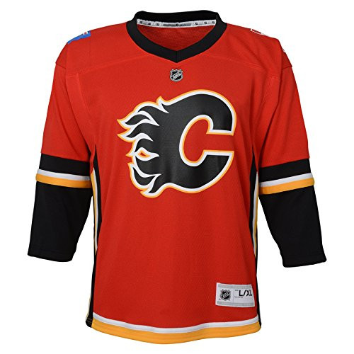 Outerstuff NHL NHL Calgary Flames Kids & Youth Boys Replica Jersey-Home, Red, Youth Large/X-Large(14-18)