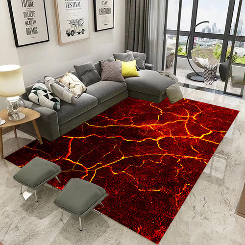 The Floor is Lava Rug 3D Lava Rugs for Kids Optical Illusion Vortex Rug for Home Decor