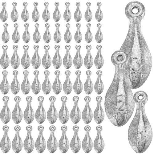 60 Pcs Fishing Weights Sinkers Kit 3oz 2oz 1oz Bank Sinker Saltwater Fishing Gear Fishing Weights Rig Fishing Weights Sinker Freshwater Fishing Sinkers for Ocean Surf Catfishing Gear Tackle
