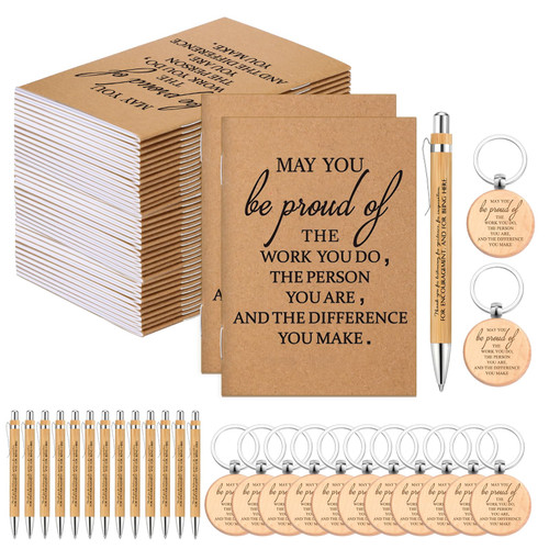 80 Sets Employee Appreciation Gift Inspirational Pocket Kraft Notebooks Retractable Bamboo Pens with Motivational Keychains Thank You Gifts for Coworker Staff Volunteer Nurse Assistant 80 Sets Employee Appreciation Gift Inspirational Pocket Kraft Notebooks Retractable Bamboo Pens with Motivational Keychains Thank You Gifts for Coworker Staff Volunteer Nurse Assistant
