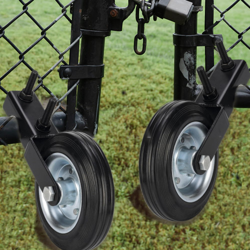 6" Gate Support Wheel Pack of 2, Gate Helper Wheel for Swing Metal Tube Gate with 1-5/8" Thru 2" Gate Frames, Heavy Duty Gate Wheel for Chain Link Fence, Prevent Gate from Dragging, Black
