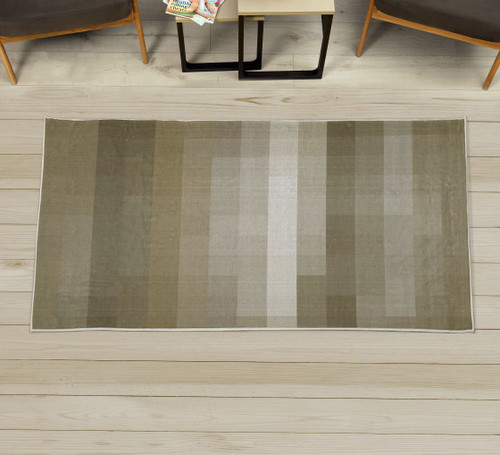 Palette Decorative Rug, Abstract Vortex Swirls and Shapes Pattern Vibrant Pastel Color Gradients, Quality Carpet for Bedroom Dorm and Living Room, 2' X 5', Green Brown