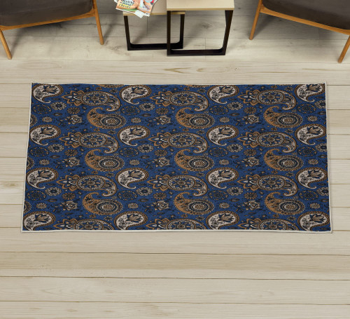 Paisley Decorative Rug, Vintage Inspired Multicolored Leaf Flower Motif Traditional Folkloric Pattern, Quality Carpet for Bedroom Dorm and Living Room, 2' X 5', Dark Violet