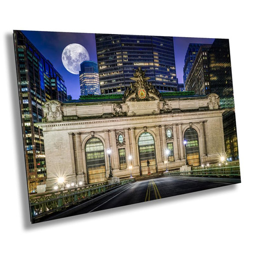Grand Central Station at Night Photo Print - Iconic New York City Landmark Wall Art Decor - Manhattan Skyline Train Station Photography Office or Home Room Decor