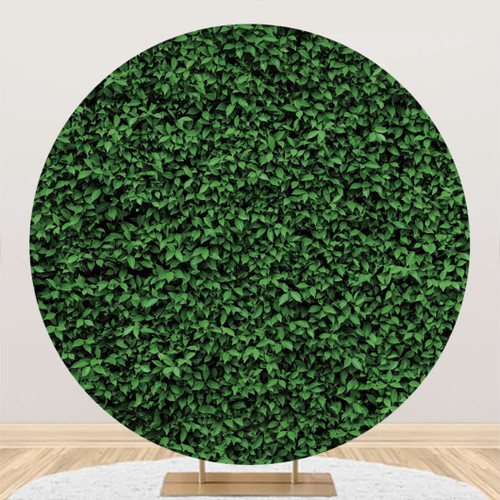 Green Leaves Round Backdrop 7.2x7.2FT Greenery Circle Photography Backdrop Green Grass Ivy Wall Newborn Baby Shower Birthday Party Decoration Banner Bridal Shower Wedding Photo Studio Props