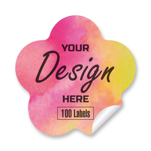 Custom Stickers Personalized Labels - Customized Stickers with Any Design Image Logo Text,Custom Thank You Label Stickers,Custom Stickers for Business Logo,100 Labels (Flower,4.5"x4.5")