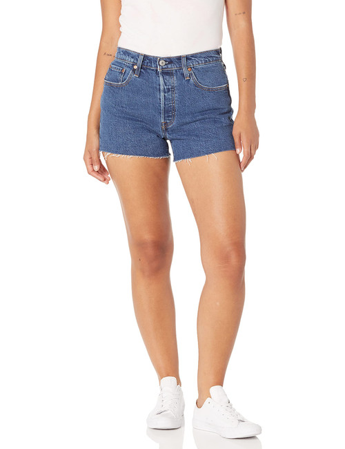 Women's Premium 501 Original Shorts, Salsa Halfway-Medium Indigo, 33