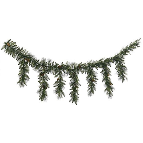 Vickerman 9' Vallejo Mixed Pine and Berry Icicle Garland with 150 Clear lights