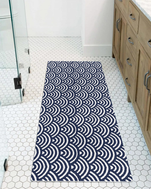 Shower Mat Non Slip Bathtub Mat Auspicious Clouds Texture Bath Mat Soft Loofah Shower Mats for Shower Tub Bathroom Quick Drying Foot Mat, 16x36 Inch