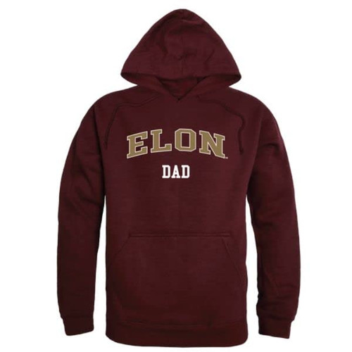 Elon University Phoenix Dad Fleece Hoodie Sweatshirts - Maroon, Large