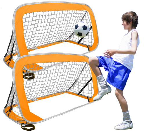 Soccer Goal Set Pop Up, Soccer Goals Net for Backyard Indoor Outdoor, 47x28in Portable Folding Youth Soccer Goal Training Equipment Mini Net, Orange