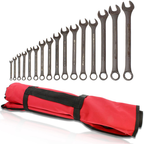 16Pc Raised Panel Combination Wrenches Set 12-Point SAE Standard Wrench Set 1/4" to 1-1/4"