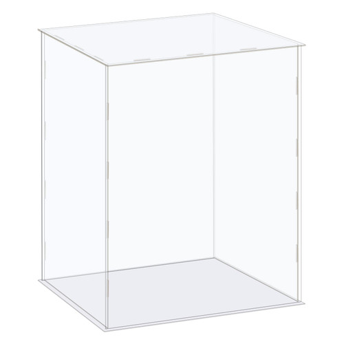 Acrylic Display Case Box Clear Dustproof Protection Showcase 14.1x14.1x16.1 Inch for Collectibles Display