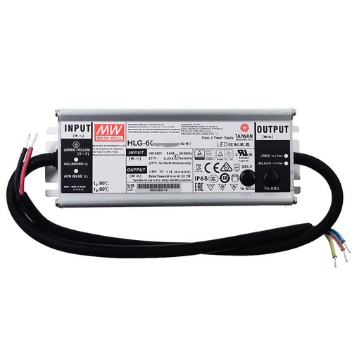 Mean Well HLG 60W 54V 1.15A LED Driver? HLG-60H-54A Switching Power Supply Converter Transformer with IP65, PFC Function, Metal Case, Constant Voltage/Current