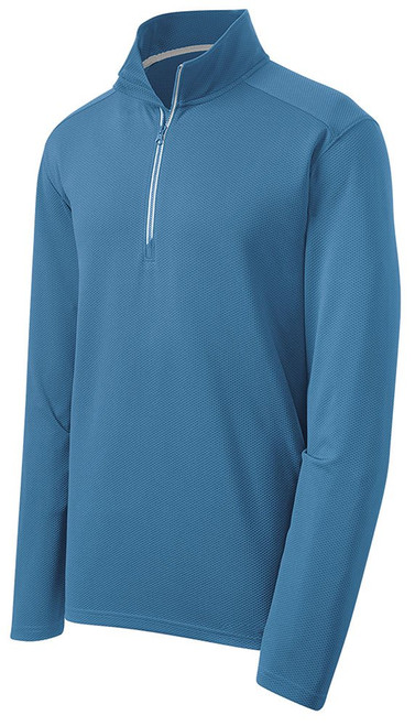 Moisture Wicking Textured 1/4-Zip Pullover Sweatshirt-2XL-DawnBlue