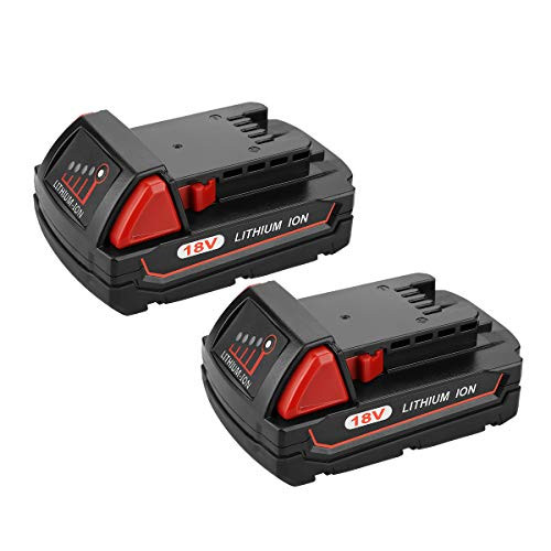 ANTRobut Replacement 2Pack 2500mAh 48-11-1820 Battery for Milwaukee 18V Lithium Battery for Milwaukee 18volt XC Battery 48-11-1811 48-11-1815 48-11-1820 Milwaukee 18 Volt Batteries