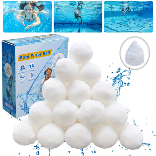 4.6 lbs Pool Filter Ball for Sand Filter Pump for Above Ground Pool, Pool Filter Media Balls Instead of Sand, Reusable Eco-Friendly Fiber Filter Media Ball (Equals 150 lbs Pool Filter Sand)